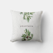 オリーブ葉地中海のギリシャ島 クッション (正面)