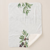 オリーブ葉地中海のギリシャ島 シェルパブランケット (正面)