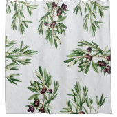 オリーブ葉地中海のギリシャ島 シャワーカーテン (正面)