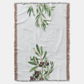 オリーブ葉地中海のギリシャ島 スローブランケット (正面縦)