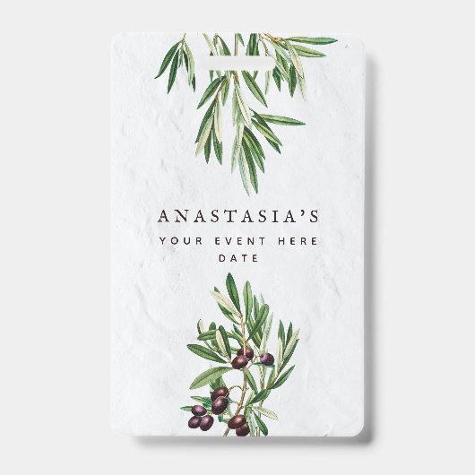 オリーブ葉地中海のギリシャ島 バッジ (表面)