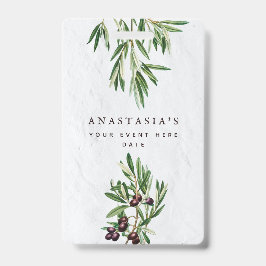 オリーブ葉地中海のギリシャ島 バッジ