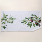 オリーブ葉地中海のギリシャ島 ビーチタオル (正面)