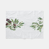 オリーブ葉地中海のギリシャ島 フリースブランケット (正面(横))