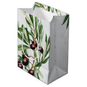 オリーブ葉地中海のギリシャ島 ミディアムペーパーバッグ (正面アングル)