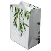 オリーブ葉地中海のギリシャ島 ミディアムペーパーバッグ (裏面アングル)