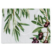 オリーブ葉地中海のギリシャ島 ラージペーパーバッグ (正面)