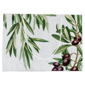 オリーブ葉地中海のギリシャ島 ラージペーパーバッグ (裏面)