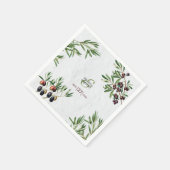 オリーブ葉地中海のギリシ結婚ア島 スタンダードカクテルナプキン (角)