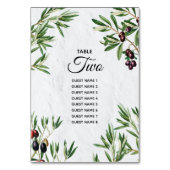 オリーブ葉地中海のギリシ結婚ア島 テーブルナンバー (裏面)