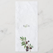 オリーブ葉地中海のギリシ結婚ア島 メニュー (裏面)