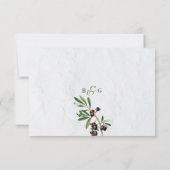 オリーブ葉地中海のギリシ結婚ア島 出欠カード (裏面)