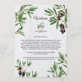 オリーブ葉結婚の歓迎の日程 プログラム (正面)