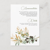 オリーブ葉金ゴールドブ結婚ランチの詳細 エンクロージャーカード (正面)