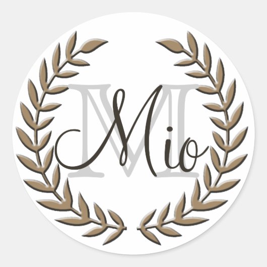 オリーブ葉 ラウンドシール (正面)