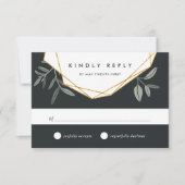 オリーブ葉RSVPカード 出欠カード (正面)