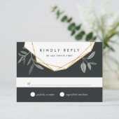 オリーブ葉RSVPカード 出欠カード (スタンド正面)