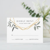 オリーブ葉RSVPカード 出欠カード (スタンド正面)