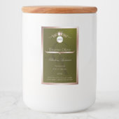 オリーブ製品ラベル ローズゴールドフレーム ロゴ モノグラム フードラベル (正面)