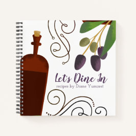 オリーブ酢パーソナライズされた料理本レシピ ノートブック