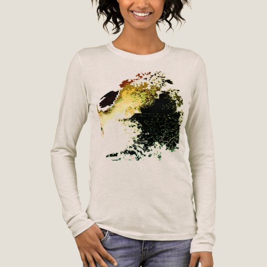 オリーブ金ゴールドタン絵を描エアブラシMCMルック トライブレンドTシャツ (正面)