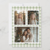 オリーブ金ゴールドプレイドリース名門私立校風のボウクリスマスカード シーズンカード (裏面)