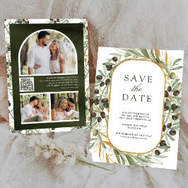 オリーブ離れフォトコラージュQRコー結婚ド セーブザデート