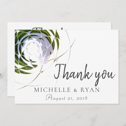 オリーブ離れモダン語文言のカード サンキューカード (正面/裏面)