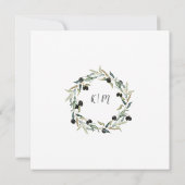 オリーブ離れリーフブランチ水の色サマー結婚ズ 招待状 (裏面)