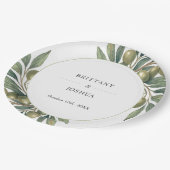 オリーブ離れ結婚地中海の素朴の ペーパープレート (アングル)