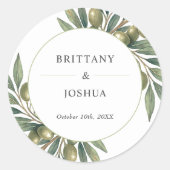オリーブ離れ結婚地中海の素朴の ラウンドシール (正面)