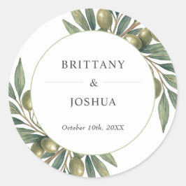 オリーブ離れ結婚地中海の素朴の ラウンドシール