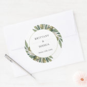 オリーブ離れ結婚地中海の素朴の ラウンドシール (封筒)