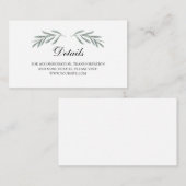 オリーブ離れ結婚詳細。カードイタリアンの挿入 エンクロージャーカード (正面/裏面)