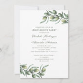 オリーブ。イタリアの婚約パーティー。夏の植物学 招待状 (正面)