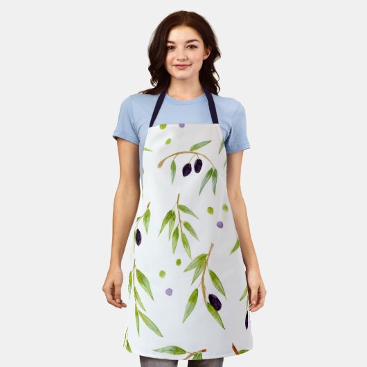 オリーブ エプロン (着用した状態)