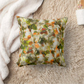 オリーブ&オレンジオータム抽象芸術ウォーターカラーフローラ クッション (ブランケット)