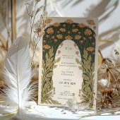 オリーブ&オレン結婚ジヴィンテージアールヌーボーフローラ 招待状