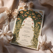 オリーブ&オレン結婚ジヴィンテージアールヌーボーフローラ 招待状