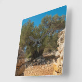 オリーブ・ガーデン・オブ・ラン スクエア壁時計 (傾斜)