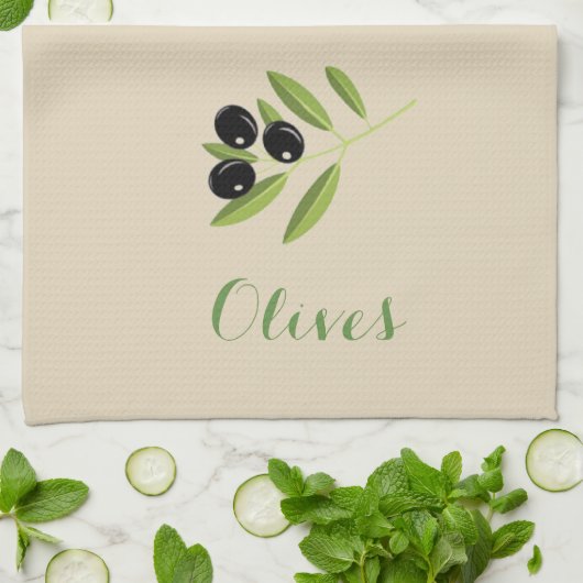 オリーブ キッチンタオル (折り畳み)