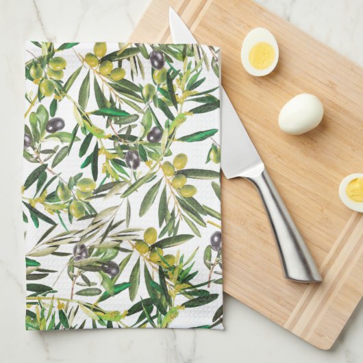 オリーブ キッチンタオル (四つ折り)