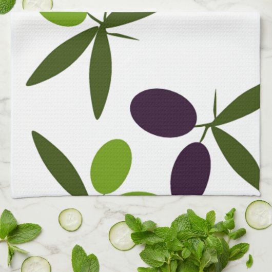 オリーブ キッチンタオル (折り畳み)
