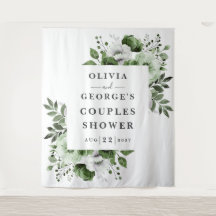 オリーブ・グリーン・カントリー・フローラ・カップルのシャワー背景