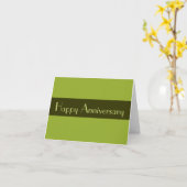 オリーブ・グリーン・ハッピーアニバーサリー カード (黄色い花)