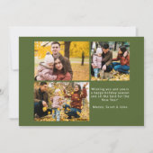 オリーブ・グリーン「HO HO HO」フォトコラージュ・クリスマス シーズンカード (裏面)