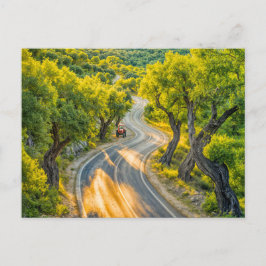 オリーブ・グローブオールド・トラクター付き夕べ・ロード シーズンポストカード