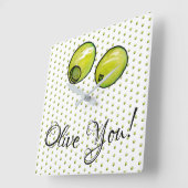 オリーブ スクエア壁時計 (傾斜)