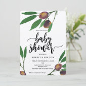オリーブ·トスカン·クラフモダント·ベビー·シャワー招待状 招待状 (スタンド正面)