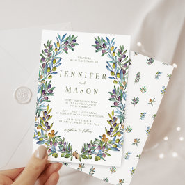 オリーブ・トスカーナテーマボヘミアン結婚サマーズ 招待状